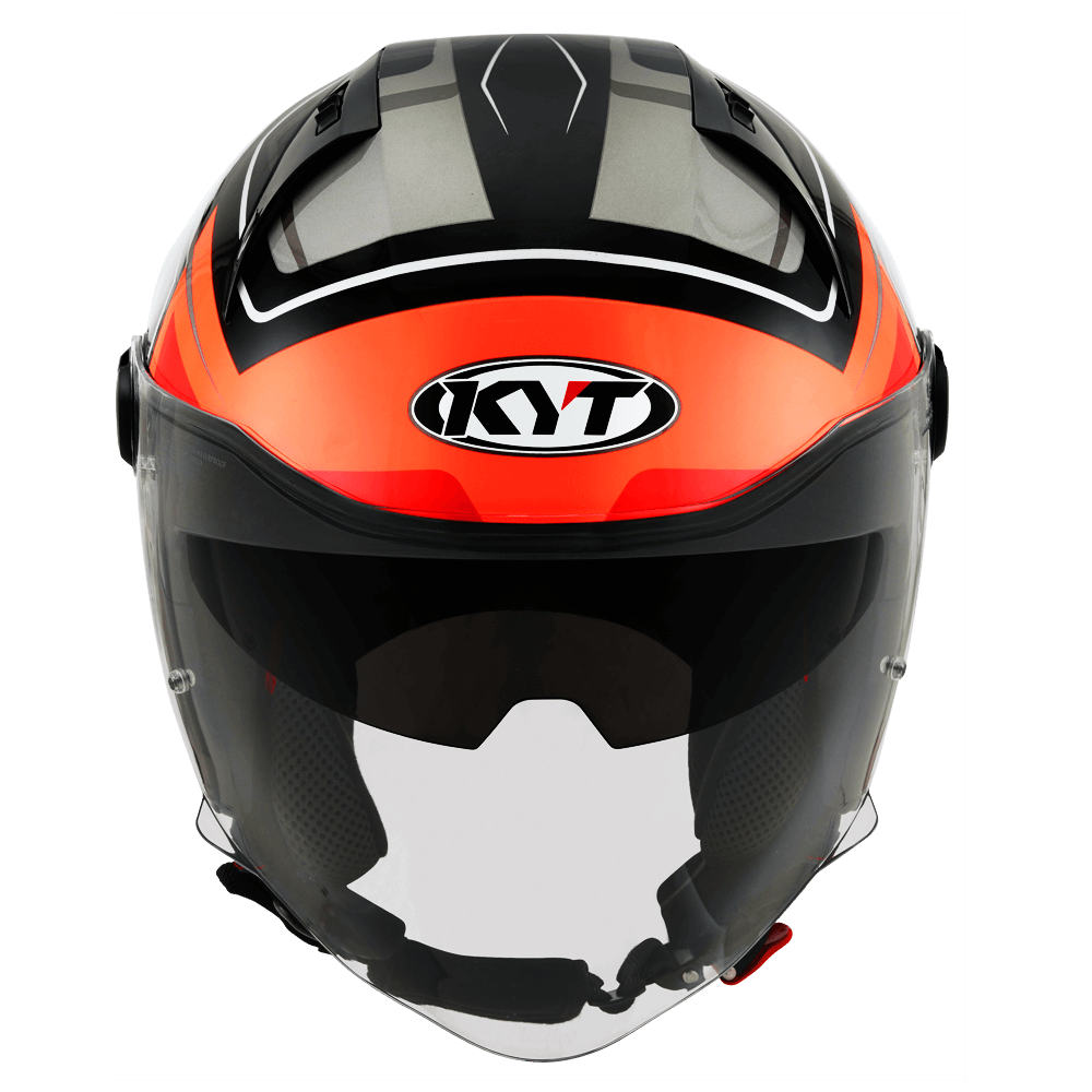 KYT D-City OVERTECH BLACK ORANGE FLUO HELMETS