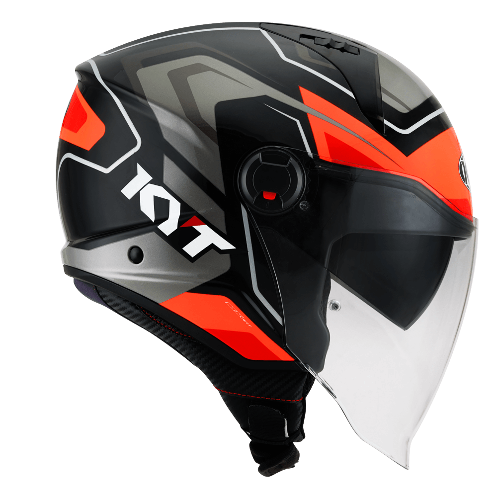 KYT D-City OVERTECH BLACK ORANGE FLUO HELMETS