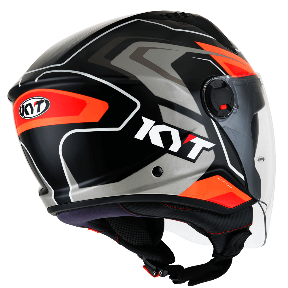 KYT D-City OVERTECH BLACK ORANGE FLUO HELMETS