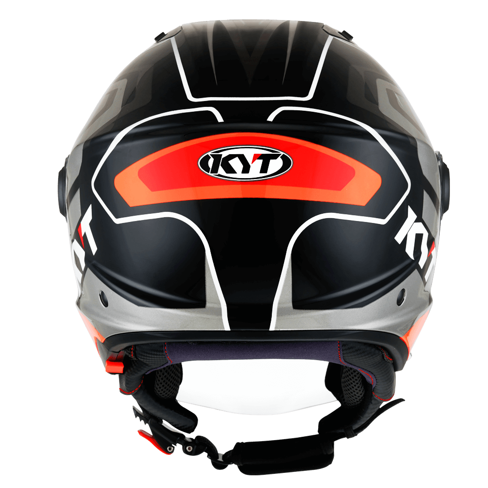 KYT D-City OVERTECH BLACK ORANGE FLUO HELMETS