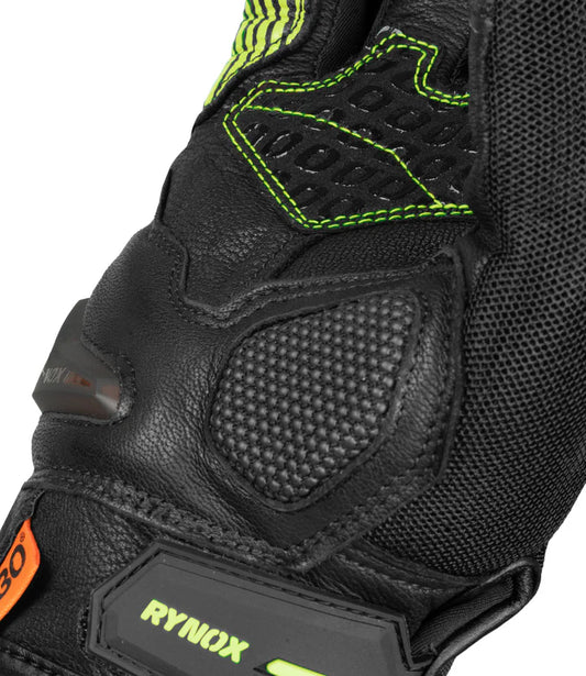 Rynox Tornado Pro 4 Gloves - Carbon Edition Hiviz Green
