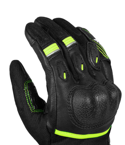 Rynox tornado Pro 4 Black Hiviz Green Gloves - AH Helmets