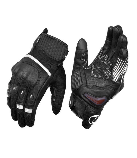 Rynox tornado Pro 4 Black White Gloves - AH Helmets