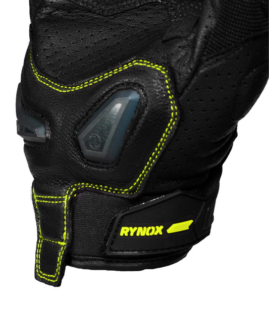Rynox AIR GT 2 GLOVES BLACK - HI VIZ GREEN