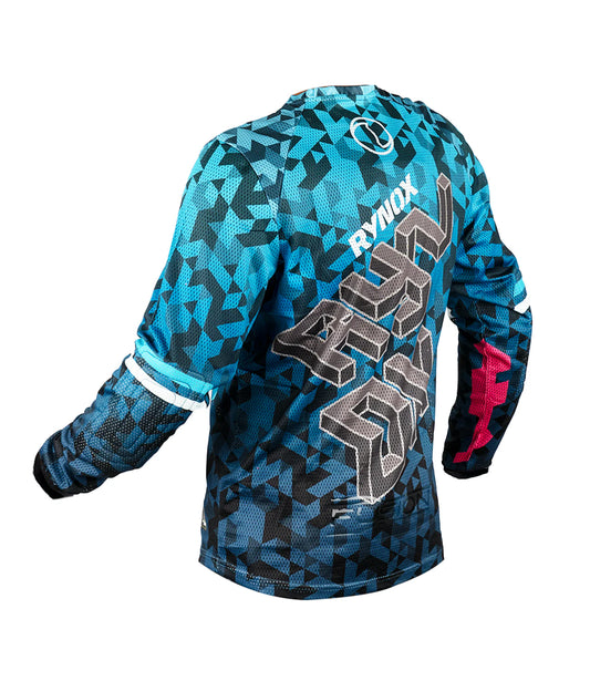 Rynox Fusion Neo Offroad Cyber Blue Jersey - AH Helmets