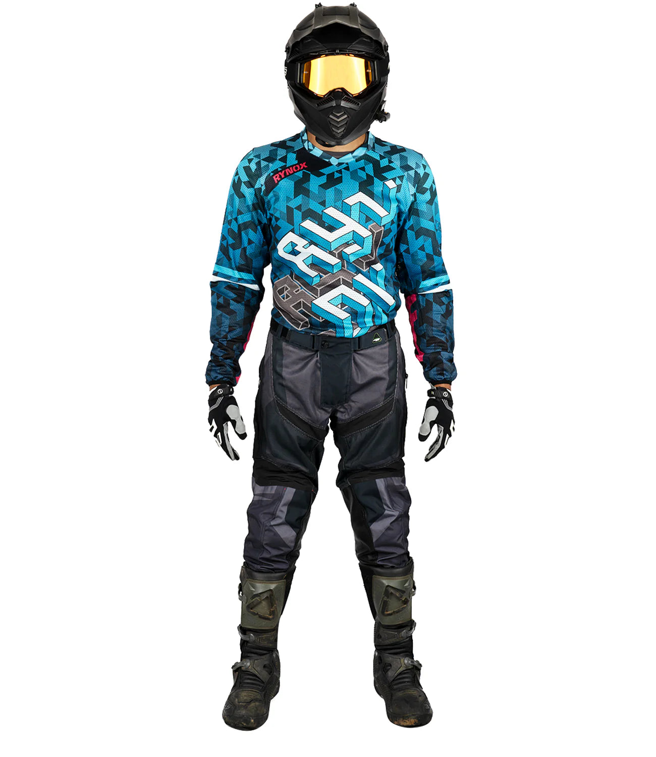 Rynox Fusion Neo Offroad Cyber Blue Jersey - AH Helmets