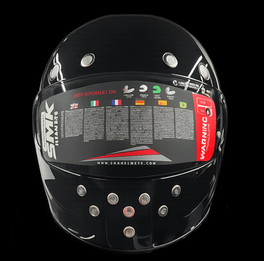SMK Retro Unicolor Gloss Matt Black With Tinted Visor (GL220)