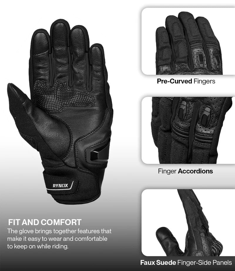 RYNOX STRIKER GT GLOVES (ALL BLACK)