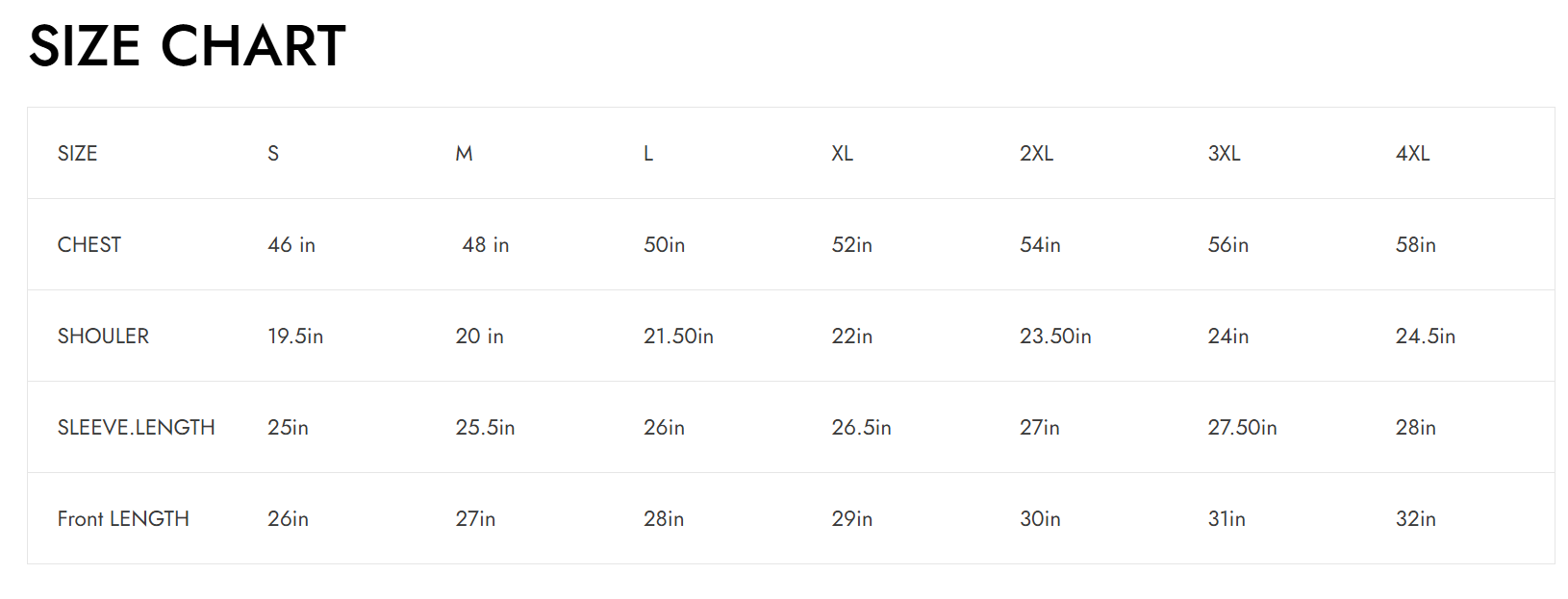 Size Chart