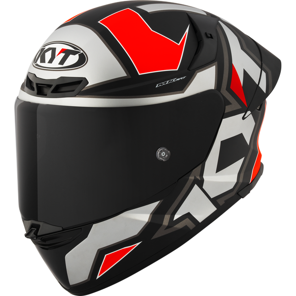 KYT TT Revo Electron Matt Grey Red Helmet - AH Helmets