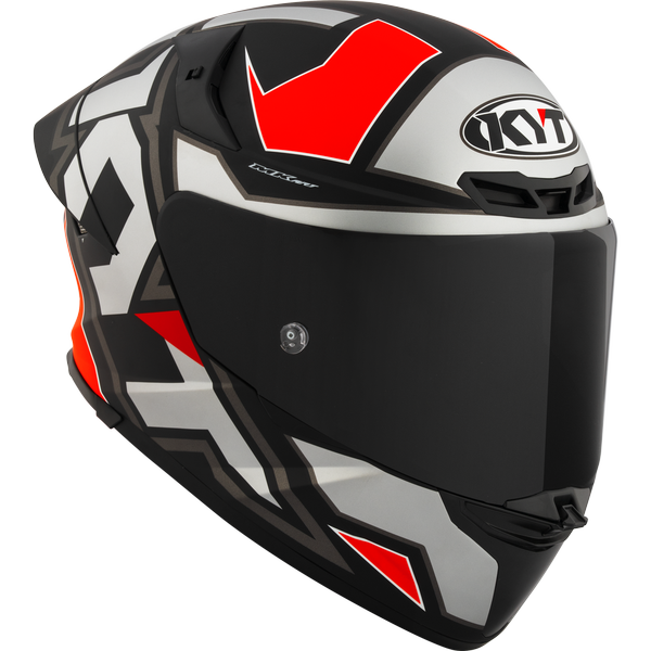KYT TT Revo Electron Matt Grey Red Helmet - AH Helmets