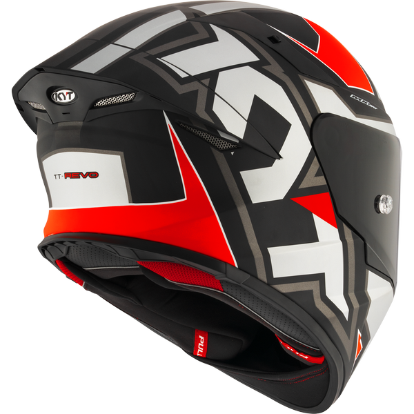 KYT TT Revo Electron Matt Grey Red Helmet - AH Helmets