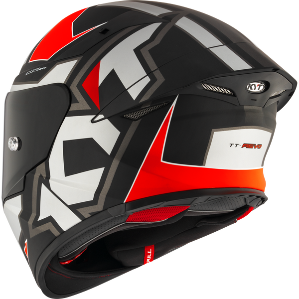 KYT TT Revo Electron Matt Grey Red Helmet - AH Helmets
