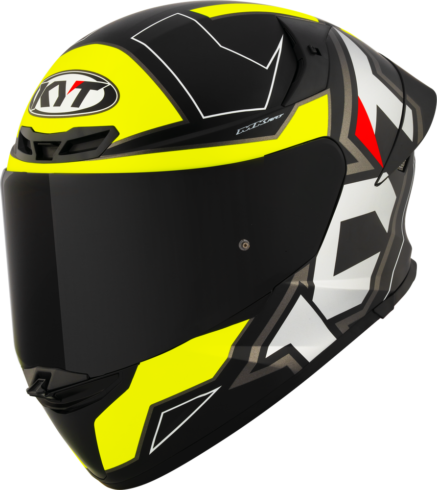 KYT TT Revo Electron Matt Black Yellow Helmet - AH Helmets