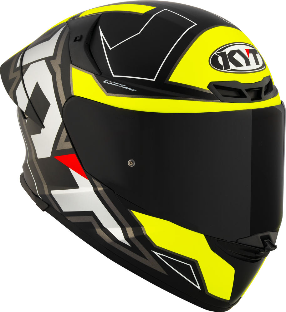 KYT TT Revo Electron Matt Black Yellow Helmet - AH Helmets