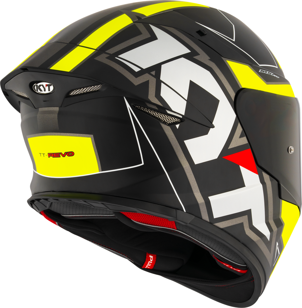 KYT TT Revo Electron Matt Black Yellow Helmet - AH Helmets