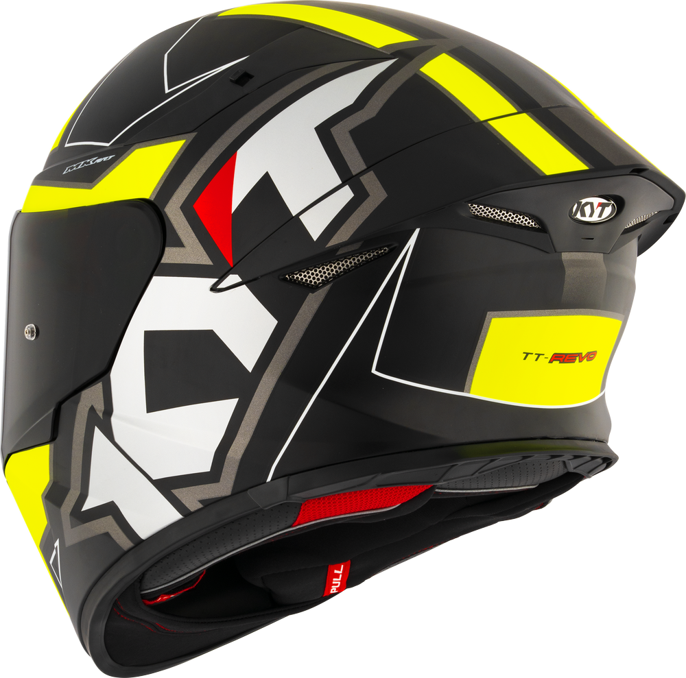 KYT TT Revo Electron Matt Black Yellow Helmet - AH Helmets