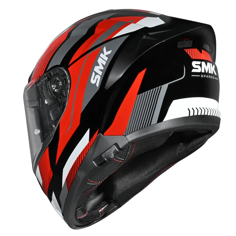 SMK Typhoon Sparko Gloss Grey Red Black(GL236) Helmet ECE 22-06