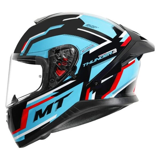 MT Thunder3 Pro Blaze Gloss Blue Helmet - AH Helmets