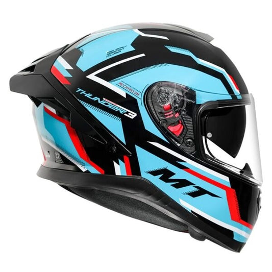 MT Thunder3 Pro Blaze Gloss Blue Helmet - AH Helmets