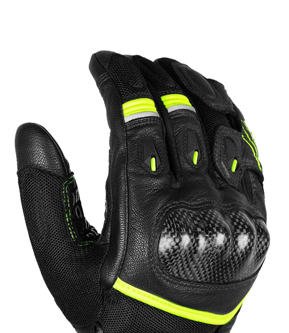 Rynox Tornado Pro 4 Gloves - Carbon Edition Hiviz Green