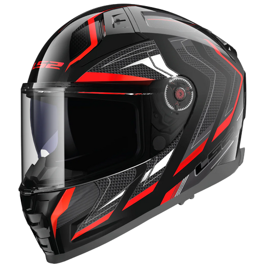 LS2 FF811 Vector II Alizer Gloss Black Red Helmet - AH Helmets