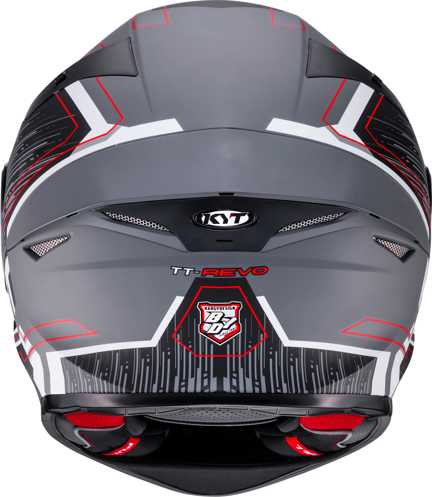 KYT TT Revo Speeding Matt GRL Grey Red Helmet