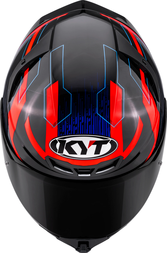 KYT TT Revo Speeding Gloss Black Red Blue Helmet
