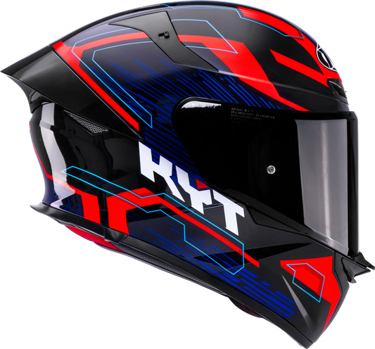 KYT TT Revo Speeding Gloss Black Red Blue Helmet