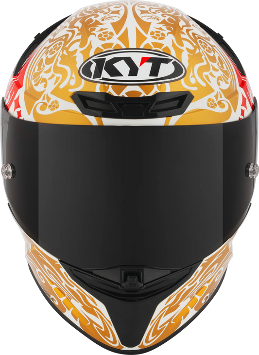 KYT TT Revo Enea Bastianini Indonesia Replica 2023 Gloss Pearl White Helmet