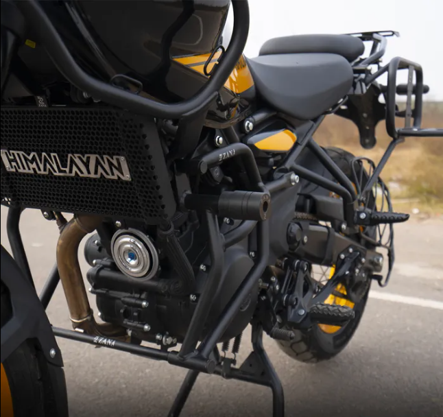 ZANA Crash Guard For Himalayan 450 (With Slider Black Texture,Mild Steel) Type-1 - AH Helmets