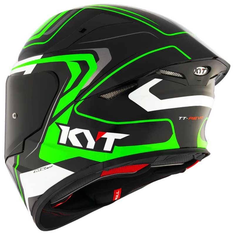 KYT TT Revo Overtech Black Green Gloss Helmet - AH Helmets