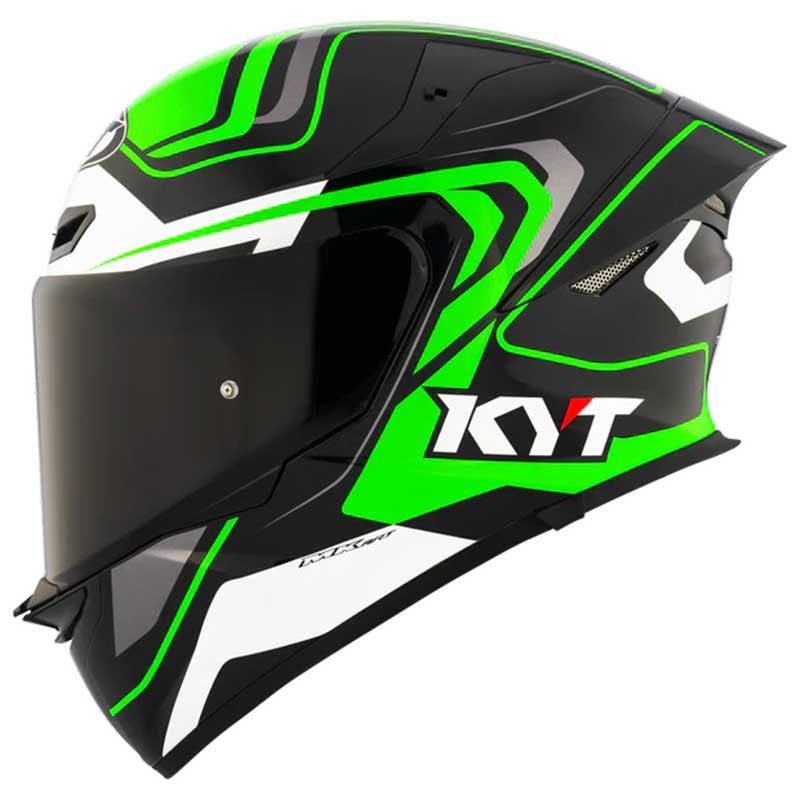 KYT TT Revo Overtech Black Green Gloss Helmet - AH Helmets