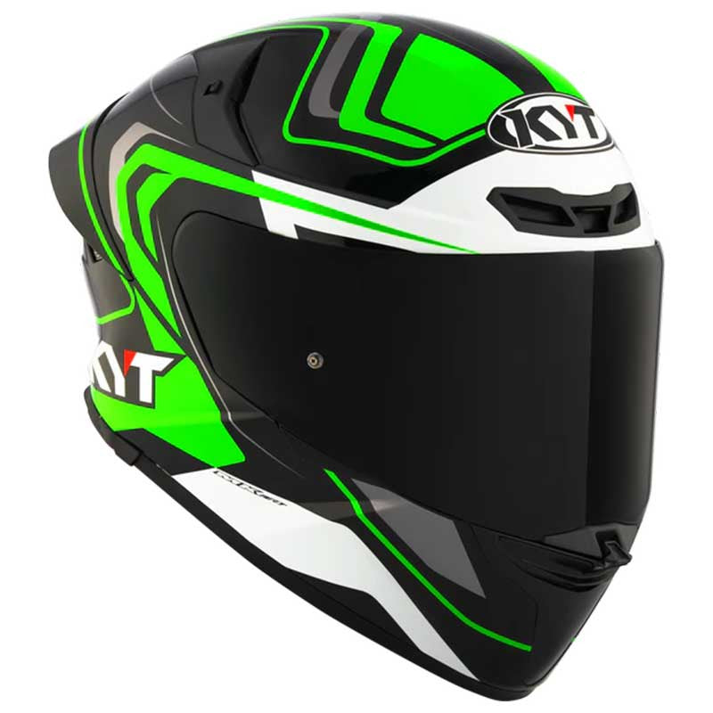 KYT TT Revo Overtech Black Green Gloss Helmet - AH Helmets