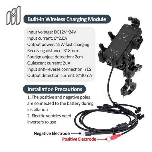 MH Moto M70 Phone Holder With Charger - AH Helmets