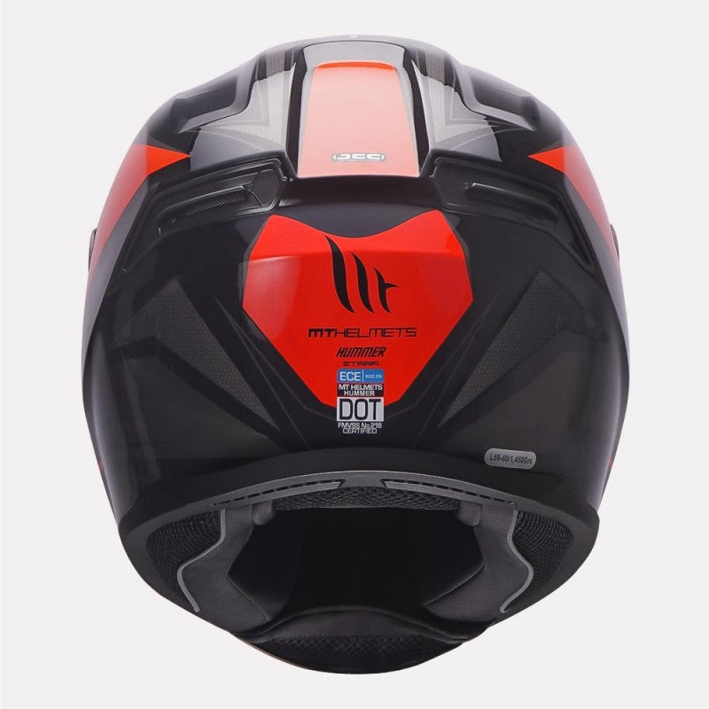 MT Hummer Stark Gloss Grey Red Helmet - AH Helmets