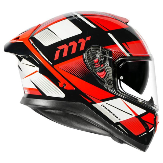 MT Thunder3 Pro Synthex Gloss Fluorescent Red Helmet - AH Helmets