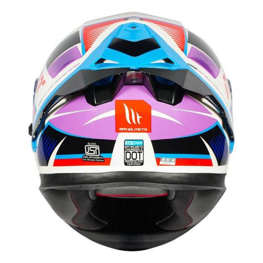 MT Thunder3 Pro Synthex Gloss White & Blue Helmet - AH Helmets