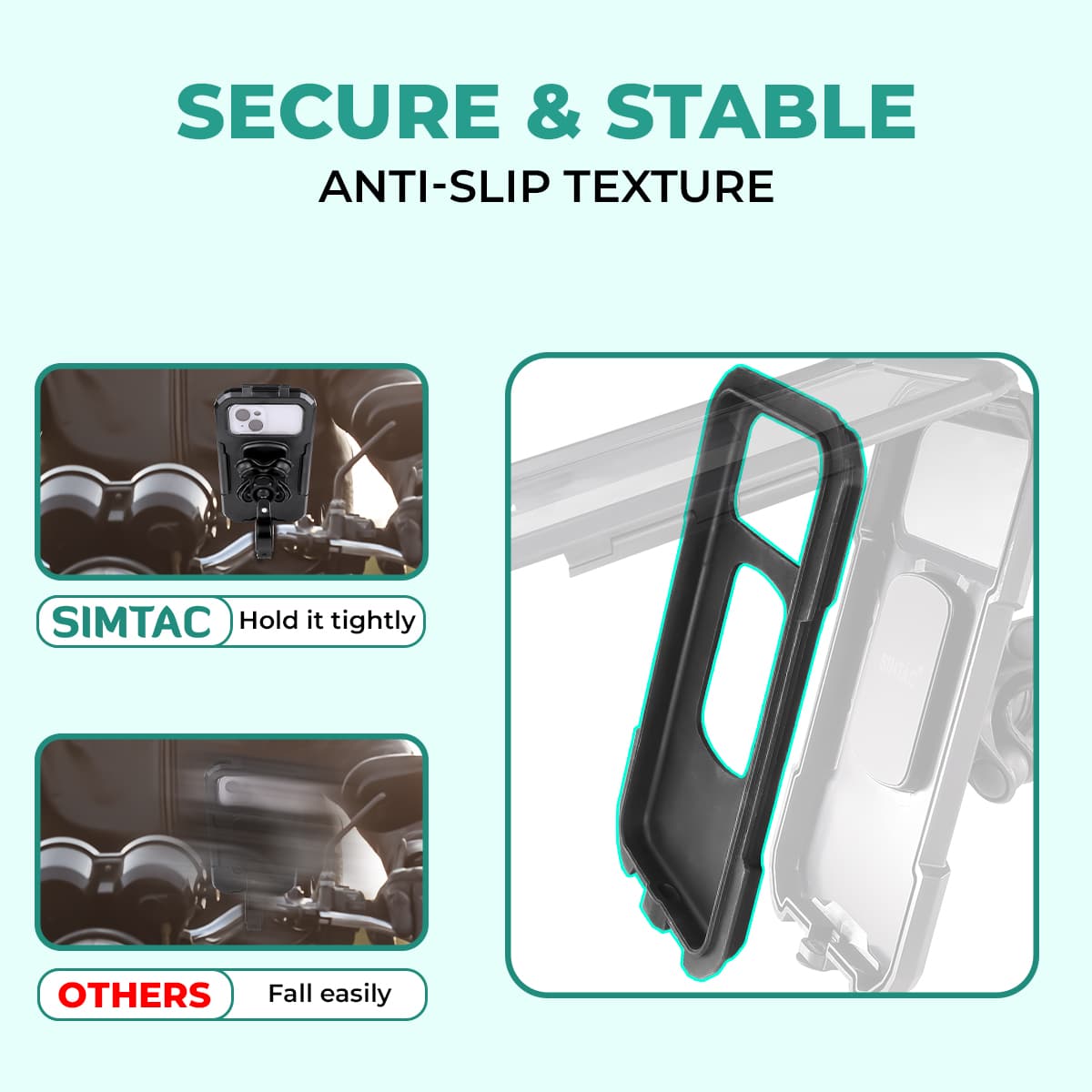Simtac Splash Gurard X Mobile Holder with Vibration Damper MHWP-PRO - AH Helmets