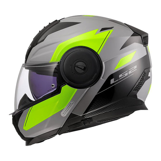 LS2 FF902 Scope ll Duria Gloss Grey HiViz yellow Helmets- 22-06