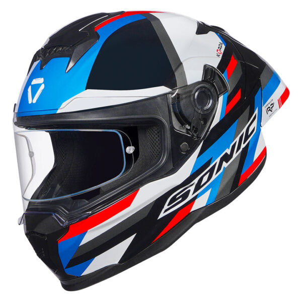 KORDA SONIC GP MOZE GLOSS BLUE RED W/P HELMET (Dual visor)