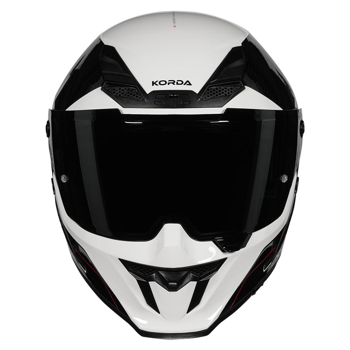 KORDA ICON NYX GLOSS BLACK WHITE HELMET (Dual visor)