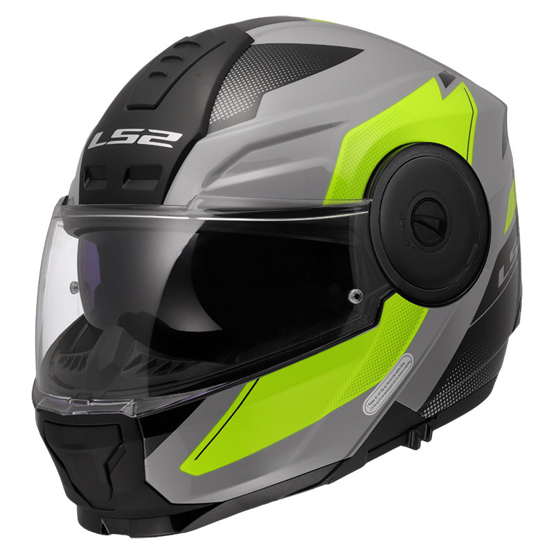 LS2 FF902 Scope ll Duria Gloss Grey HiViz yellow Helmets- 22-06