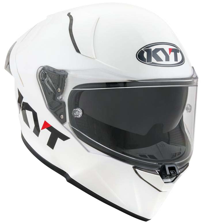 KYT R2R Pro Plain Gloss White Helmet - AH Helmets