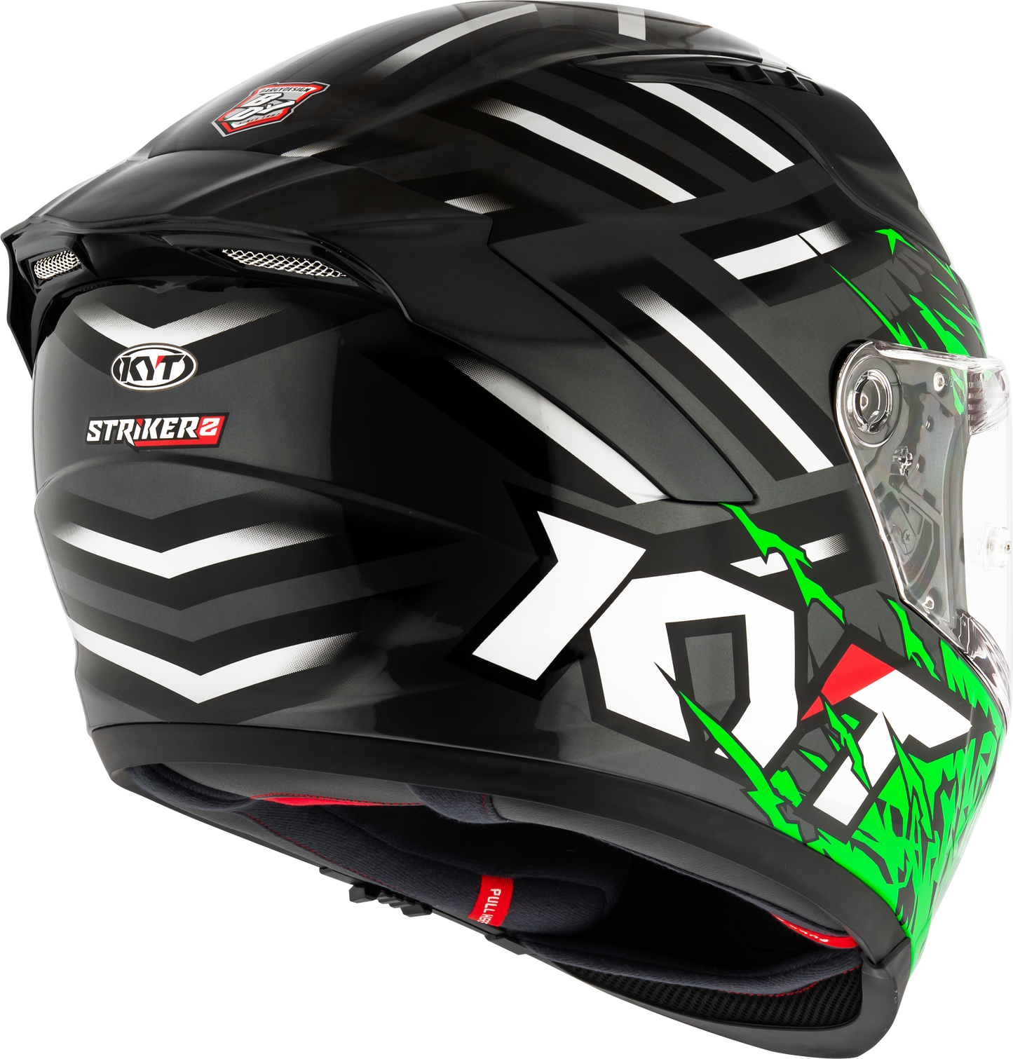 KYT Striker 2V FLAMING ANTHRACITE GREEN Helmet - AH Helmets