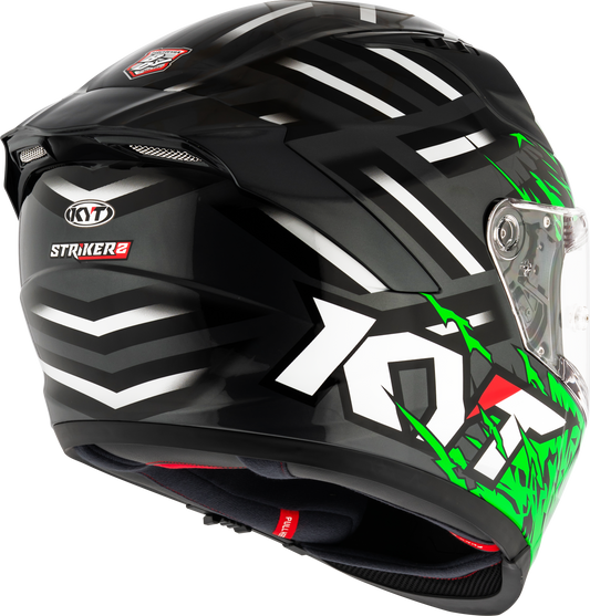 KYT Striker 2V FLAMING ANTHRACITE GREEN Helmet - AH Helmets