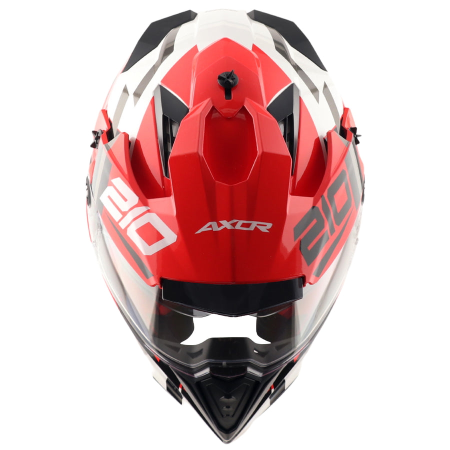 Axor X-Cross Dual Visor Speedometer Gloss White Red Helmet