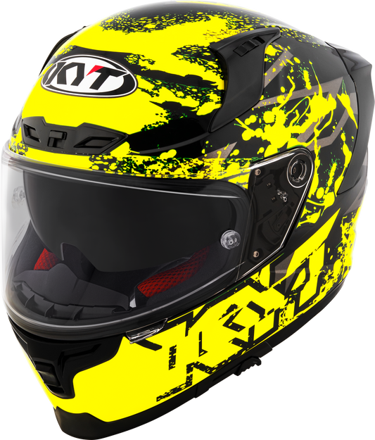 KYT Striker 2V Nutron Gloss Black Yellow Helmets - AH Helmets