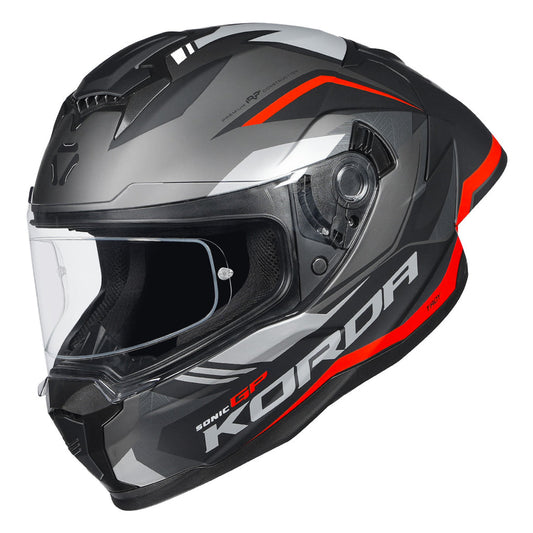 KORDA SONIC GP TROY MATT RED HELMET (Dual visor)- Free Smoke Visor