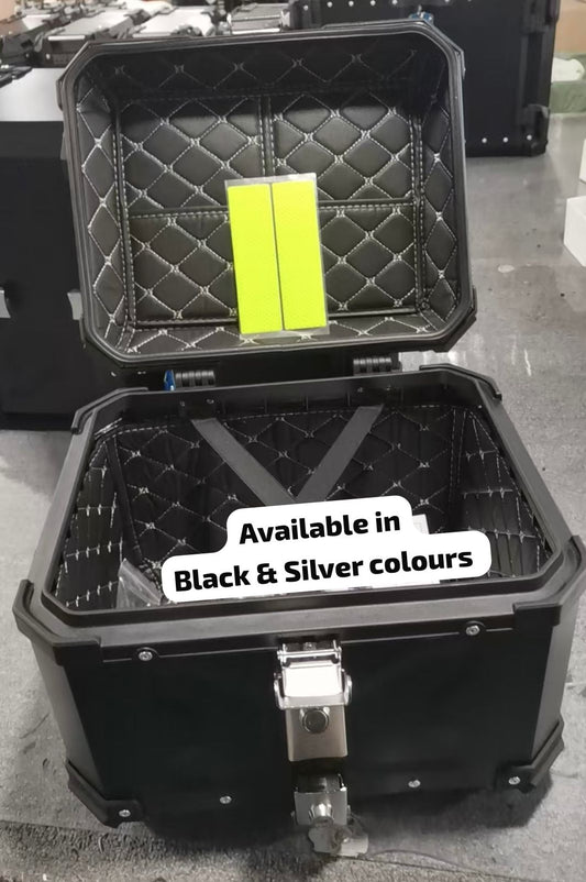 ASG SG-45 ALUMINIUM MOTORCYCLE TOPBOX BLACK (45Liters) With Backrest